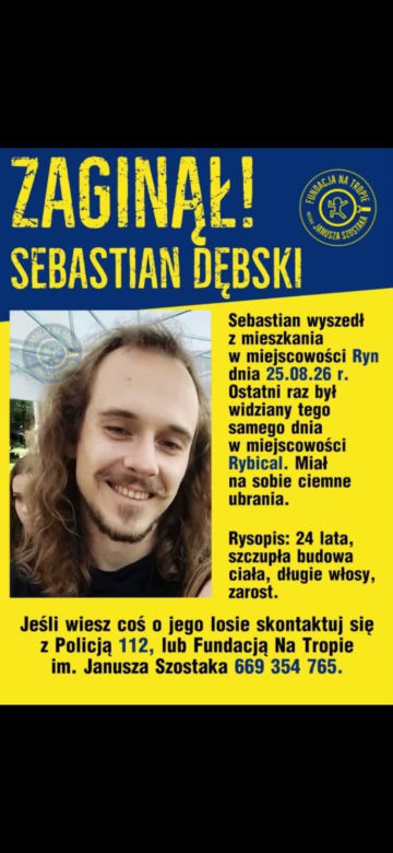 Zaginiony Sebastian Dębski