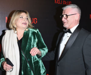 Małgorzata Ostrowska-Królikowska i Bogusław Job na premierze filmu Mój dług