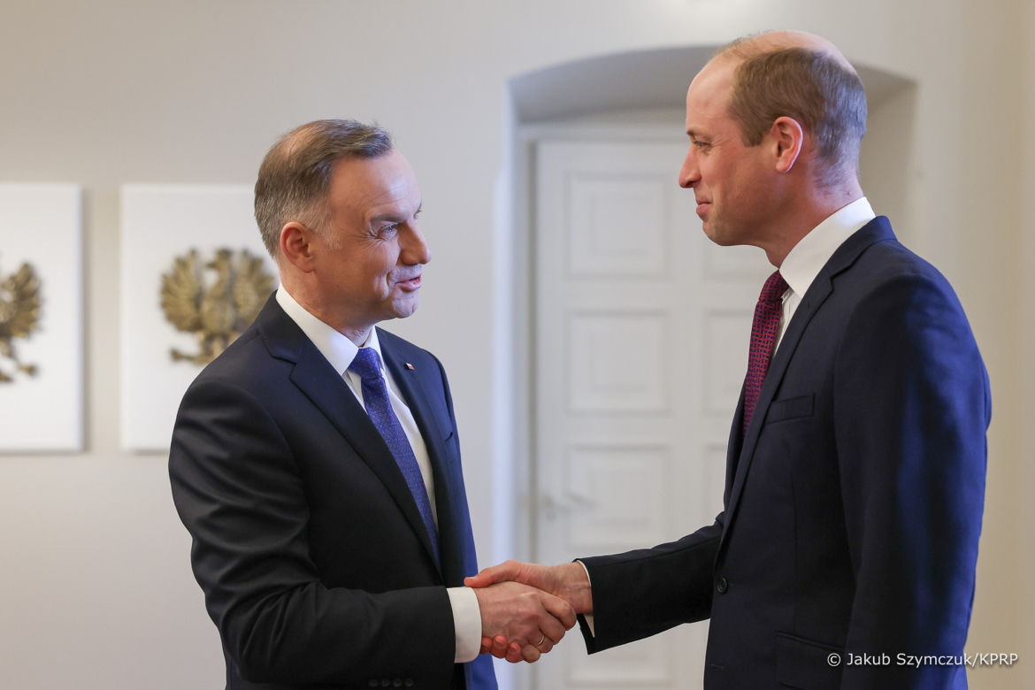 Książę William spotkał się z prezydentem Andrzejem Dudą. Rozmawiali o wojnie w Ukrainie