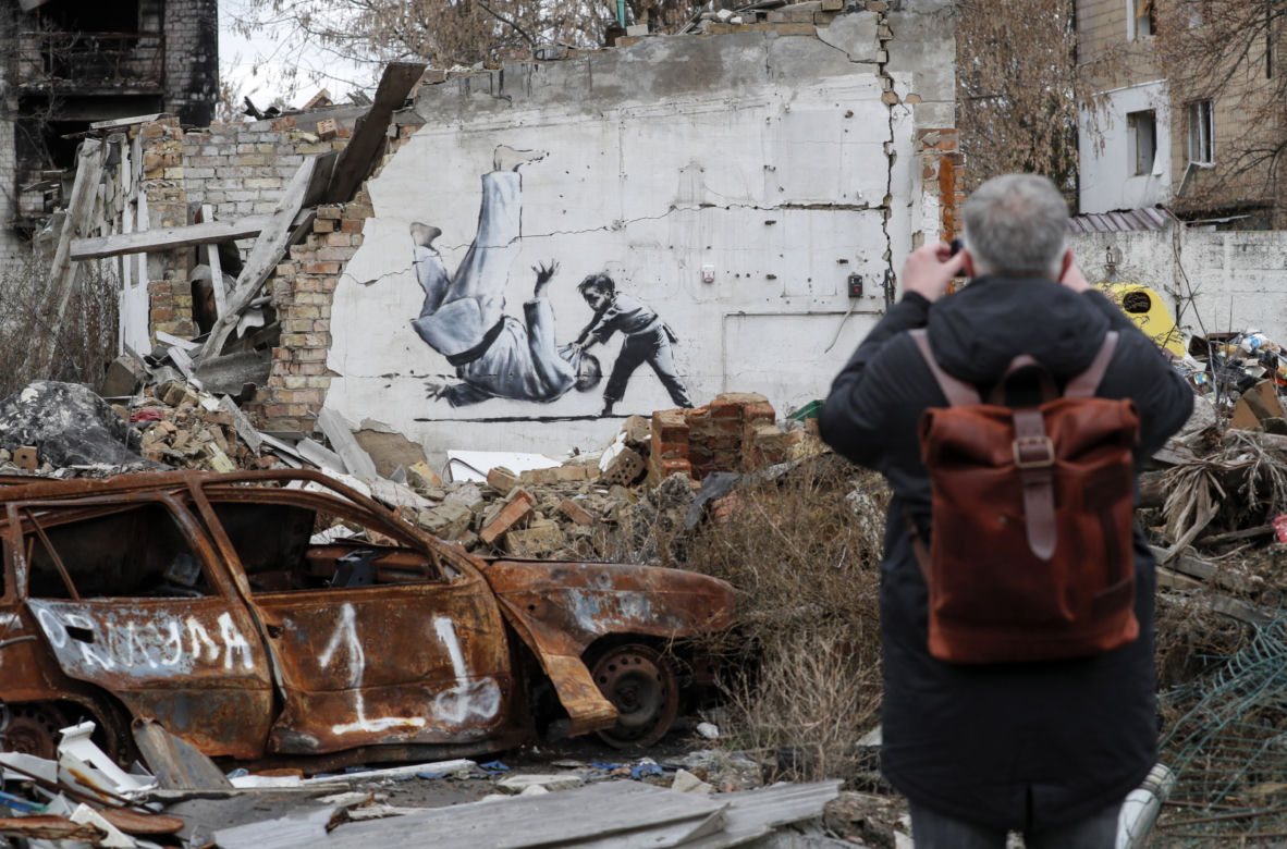 Banksy tam był. Powstała seria ulicznych graffiti w Ukrainie