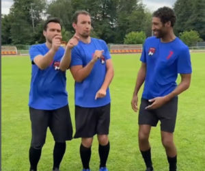 Barwy szczęścia nowy sezon na planie. Michał (Gamou Fall), Marcin Kodur (Oskar Stoczyński), Damian (Michał Lesień-Głowacki)