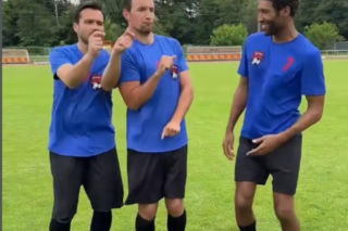 Barwy szczęścia nowy sezon na planie. Michał (Gamou Fall), Marcin Kodur (Oskar Stoczyński), Damian (Michał Lesień-Głowacki)