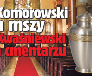 Komorowski na mszy Kwaśniewski na cmentarzu