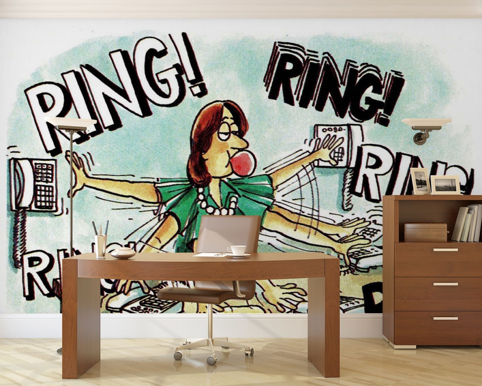  Tapeta w stylu pop - art na scianie w biurze