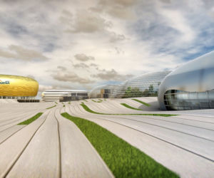 Wizualizacja obiektów użyteczności publicznej zlokalizowanych obok PGE Arena w Gdańsku