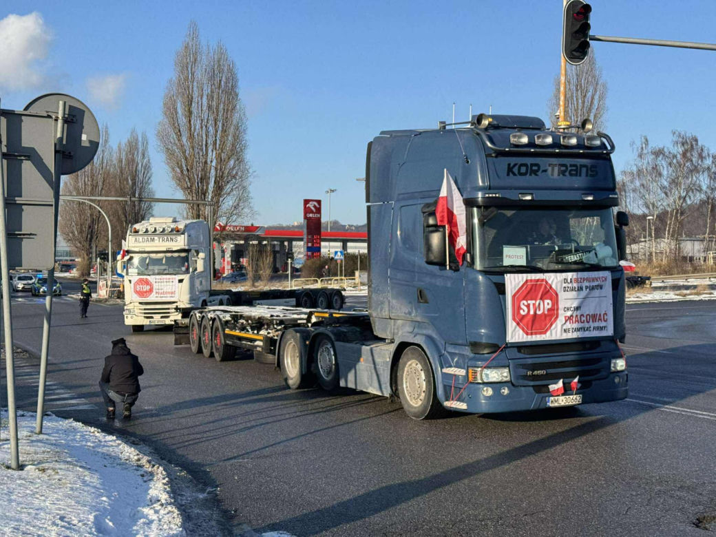 Protest przewoźników na obwodnicy Trójmiasta
