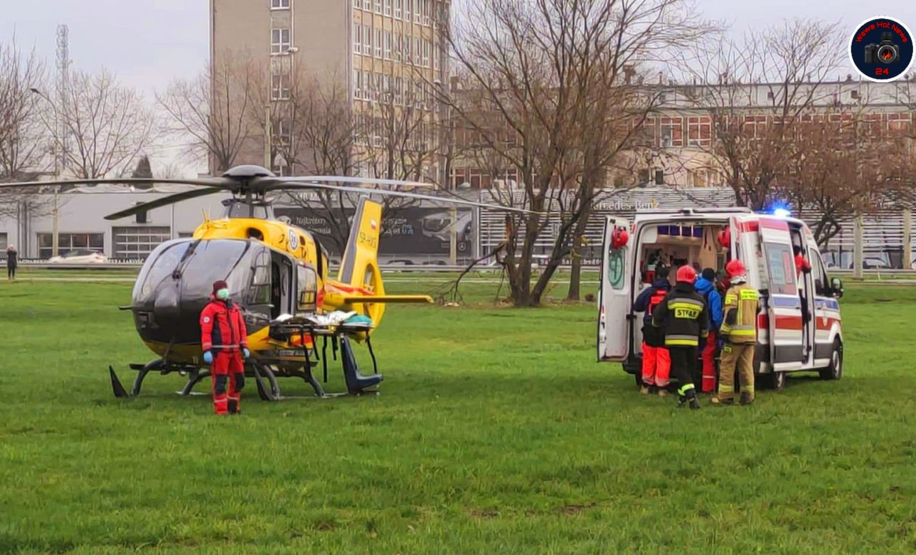 Mężczyzna wypadł z okna na trzecim piętrze