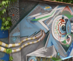 Mural przy Małopolskim Ogrodzie Sztuki