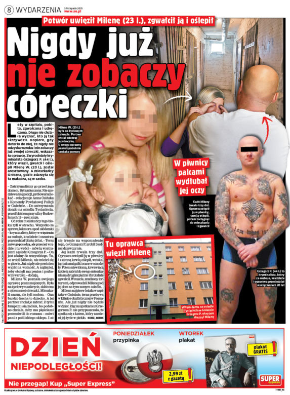 Palcami wydłubał mi oczy i gwałcił