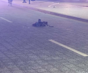 Pożar kampera w Ustce