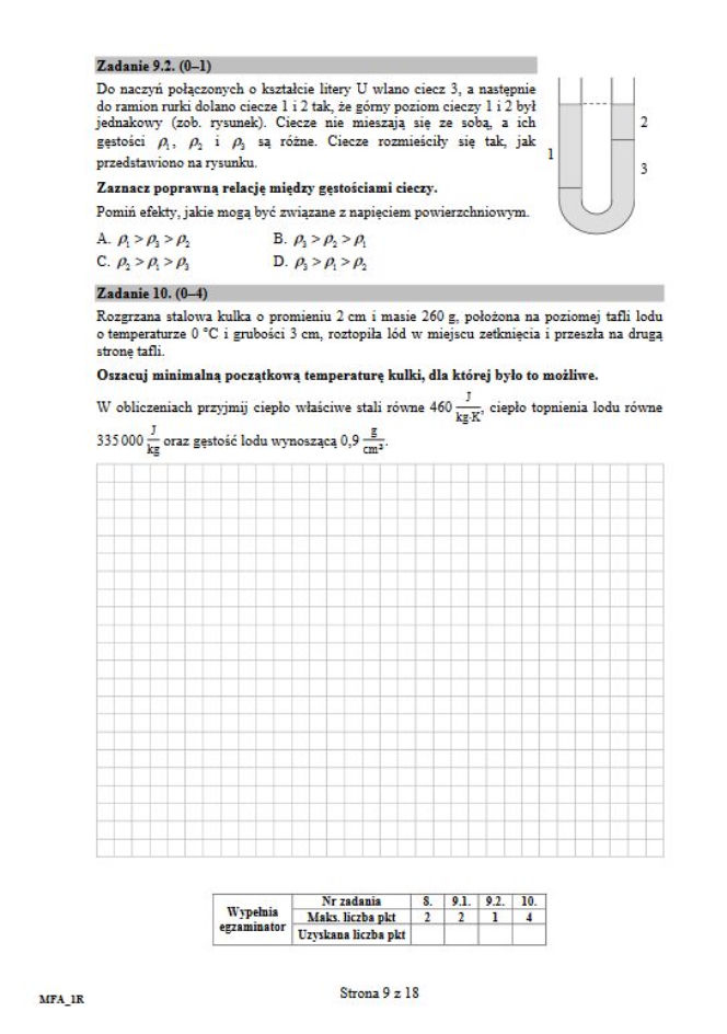 Matura fizyka 9