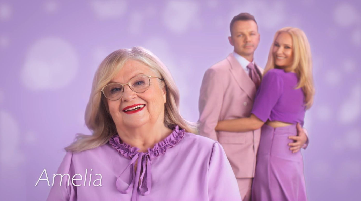 Barwy szczęścia, odc. 3039 - nowa czołówka. Amelia (Stanisława Celińska), Karolina (Marta Dąbrowska), Bruno (Lesław Żurek)