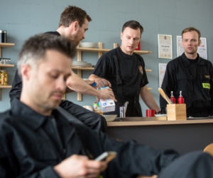Strażacy 2 sezon odc. 14. Wojtek (Maciej Mikołajczyk), Adam (Maciej Zakościelny), Radek (Mateusz Janicki), Rafał (Kuba Wesołowski)