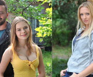 M jak miłość odc. 1394. Zosia (Julia Wróblewska), Joasia (Barbara Kurdej-Szatan), Eryk (Rafał Szatan)