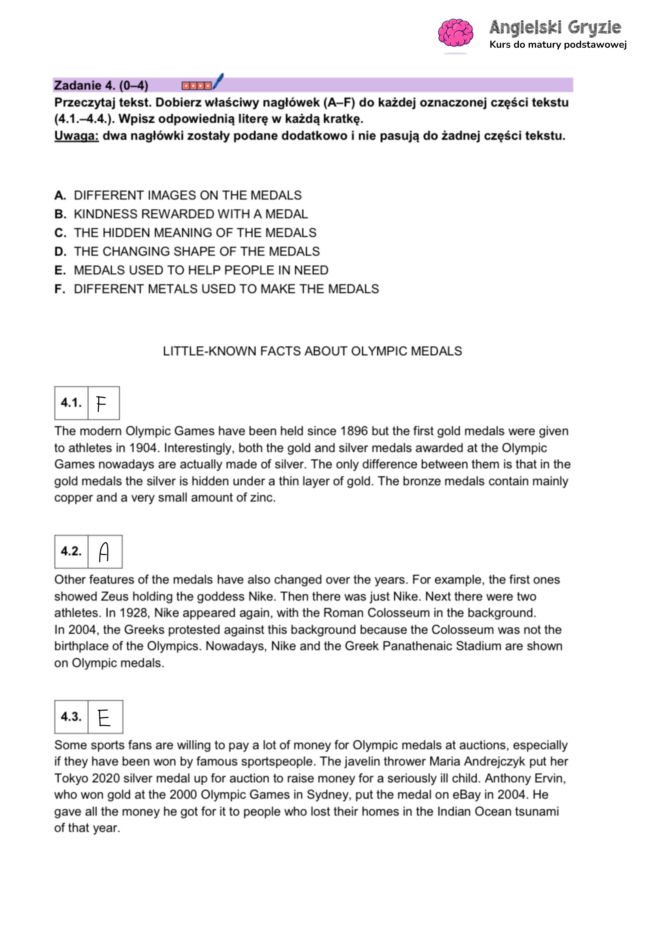 Matura próbna angielski 2026 odpowiedzi