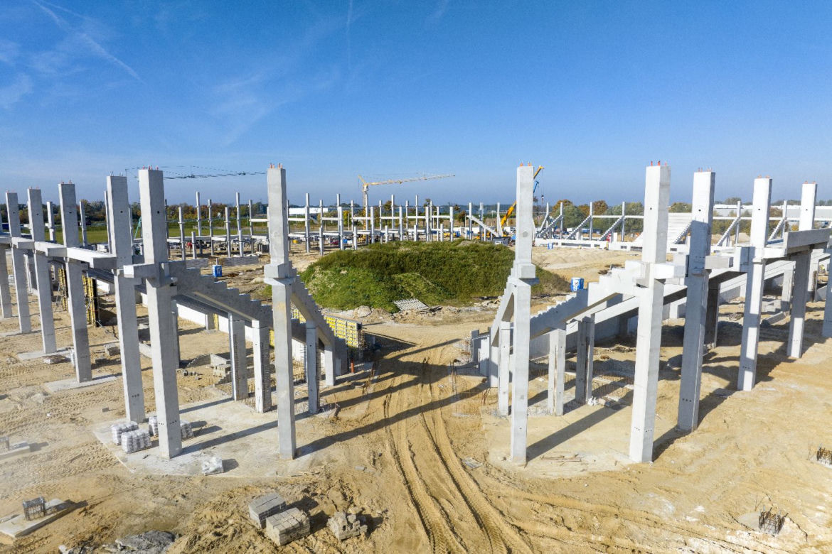 Budowa stadionu w Opolu - październik 2022