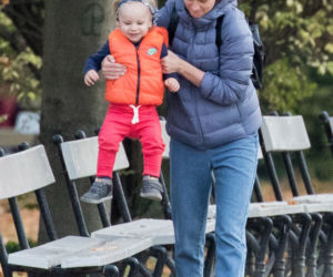 Magdalena Boczarska z dzieckiem na spacerze 