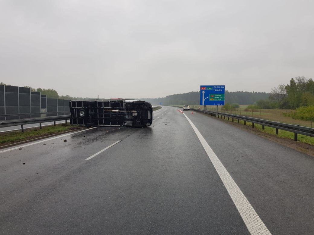 Kolizja na A4 koło Tarnowa
