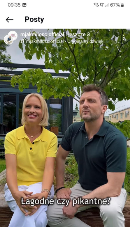 M jak miłość na planie. Dorota (Iwona Rejzner), Bartek (Arkadiusz Smoleński) 