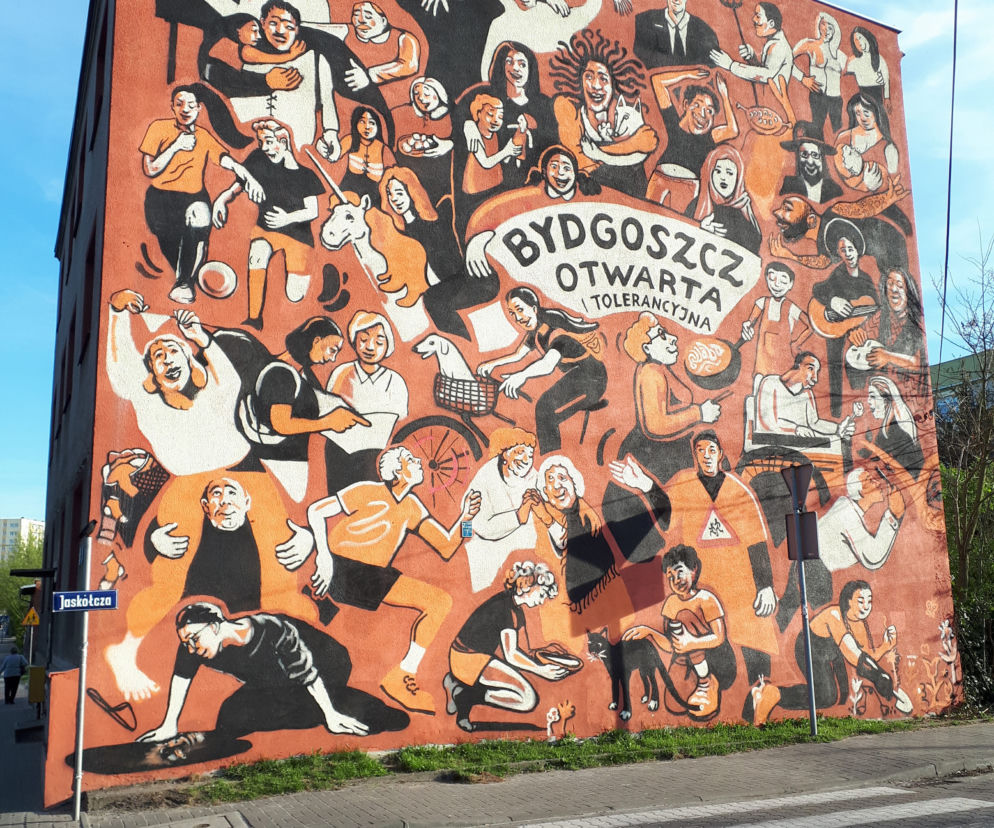 Mural na ul. Pięknej w Bydgoszczy