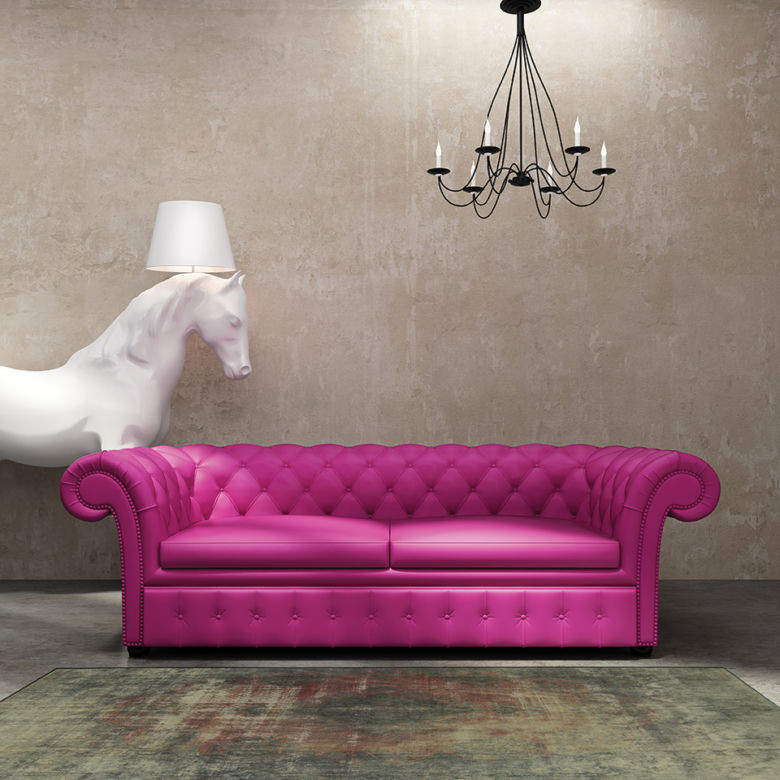 Różowy chesterfield