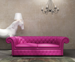 Różowy chesterfield