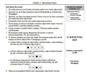 Egzamin gimnazjalny 2019 z matematyki