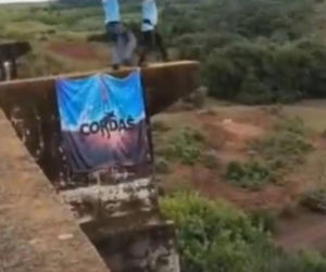 Horror podczas skoku na bungee! Zapomnieli o linie