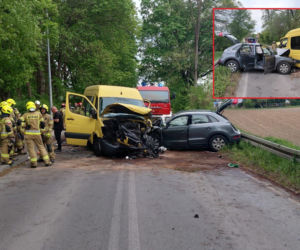 Czołowe zderzenie busa z osobówką. Zatrważający bilans rannych! Wśród rannych są dzieci