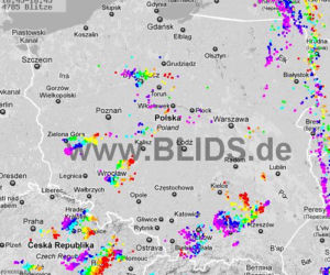 Burze w Polsce, 29.07.2012 - MAPA z godz. 16.45 - 18.45