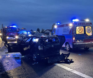 Dramatyczny wypadek na S8! Samochód w płomieniach