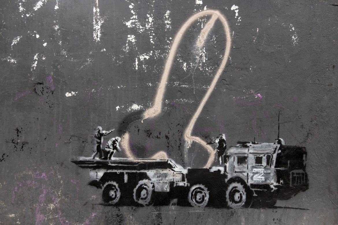 Banksy tam był. Powstała seria ulicznych graffiti w Ukrainie