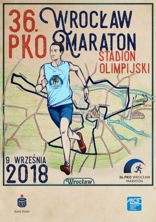 36. PKO Wrocław Maraton. Plakat