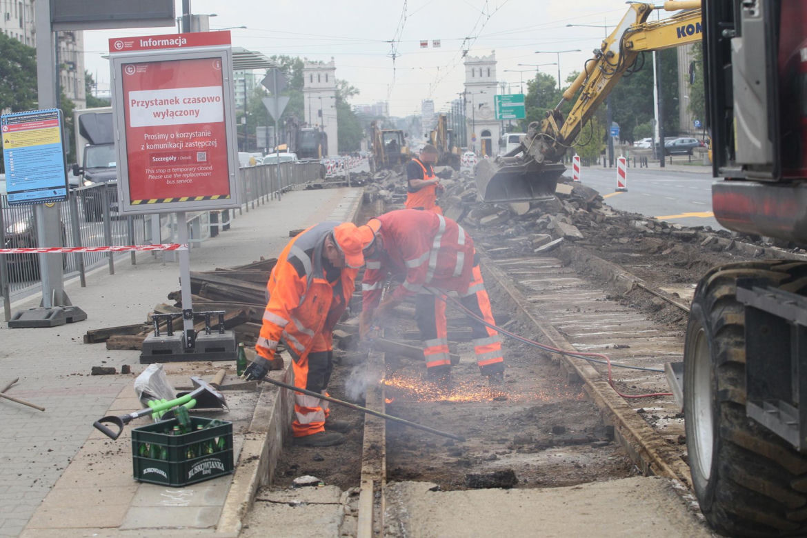 Remont torów na Jerozolimskich