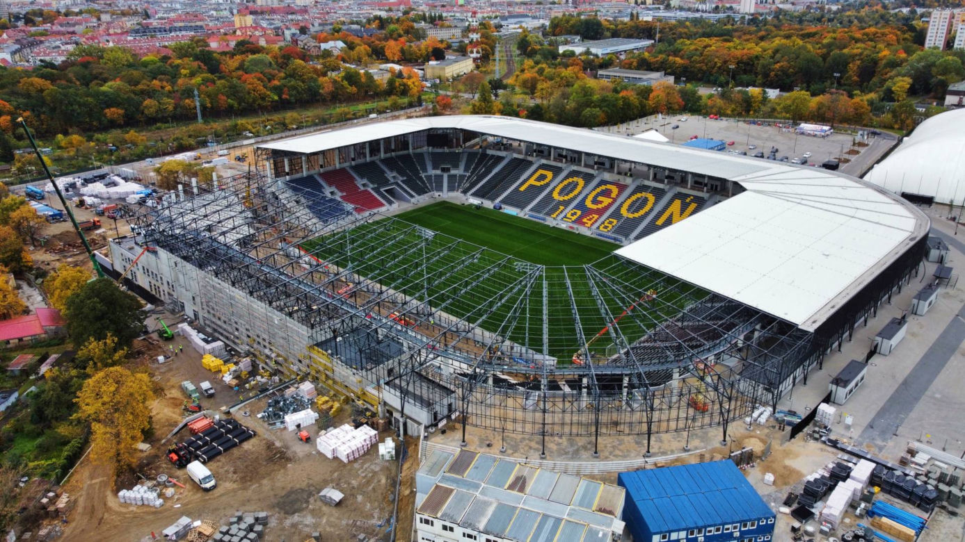 Budowa stadionu w Szczecinie - październik 2021