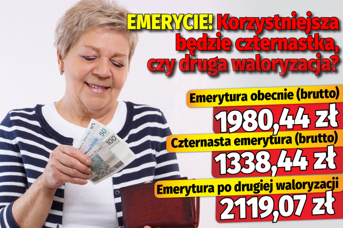Emerycie! Korzystniejsza będzie czternastka, czy druga waloryzacja?