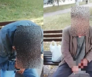 OBRZYDLIWOŚĆ w Stopnicy! Dwóch pijaków z PENISAMI na wierzchu zrobiło TO na ławce!