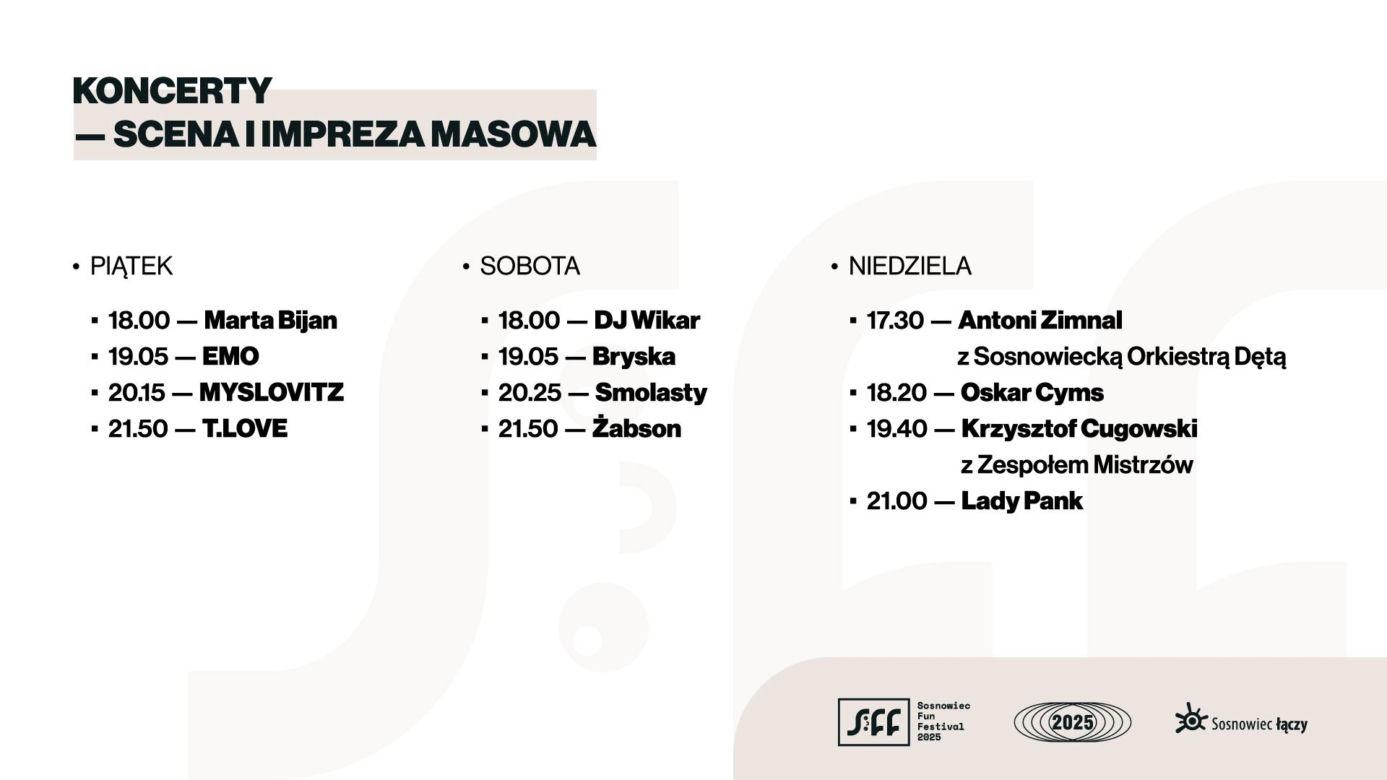 Dni Sosnowca 2025. Szczegółowy program wydarzeń