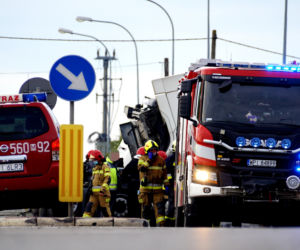 Potworny wypadek ciężarówek pod Górą Kalwarią! 