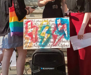 Protest w Szczecinie po przegłosowaniu ustawy Lex TVN