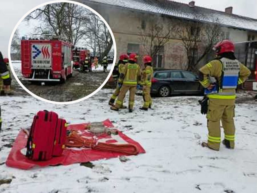 Pożar uwięził matkę z dwojgiem dzieci pod Krotoszynem! Dziewczynka wymagała reanimacji [ZDJĘCIA]