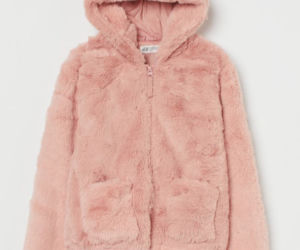 Futerko dla dziewczynki, pudrowe z kapturem, H&M