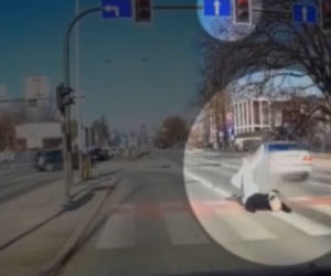 Kraków: DRASTYCZNE wideo z potrącenia kobiety na hulajnodze! Sprawca trafił w ręce policji 