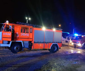 Pożar autokarów w Krośnie