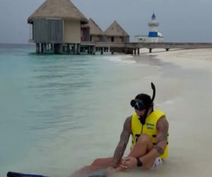 Małgorzata Rozenek i Radosław Majdan nurkują  Malediwach