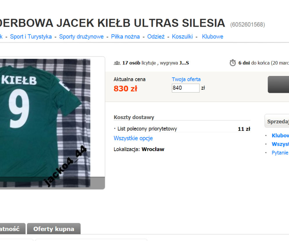 Koszulka Jacka Kiełba jest do kupienia w internecie