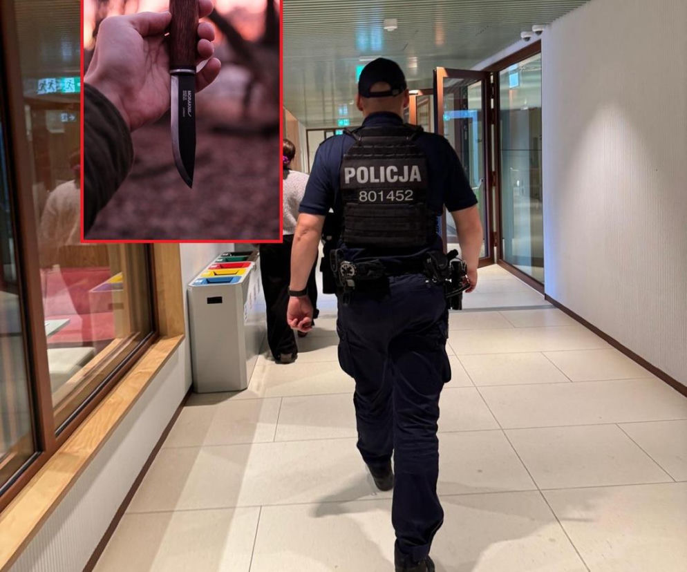 Dramat przed szkołą podstawową. 12-latek groził rówieśnikowi kuchennym nożem