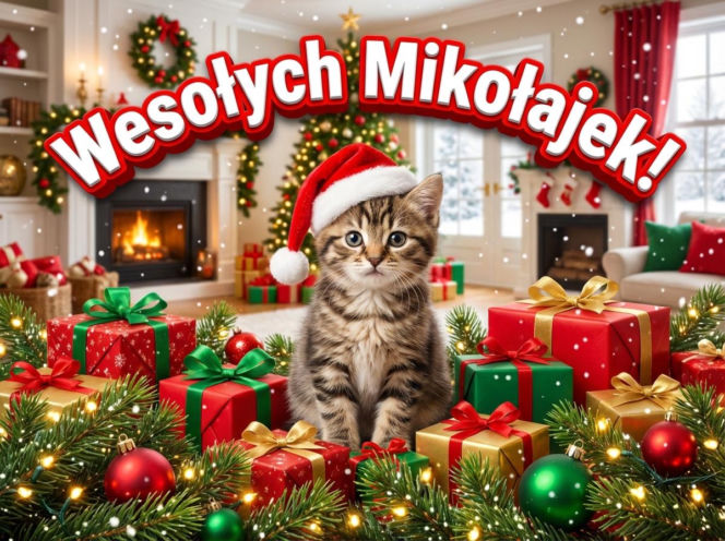 Kartka z życzeniami na Mikołaja