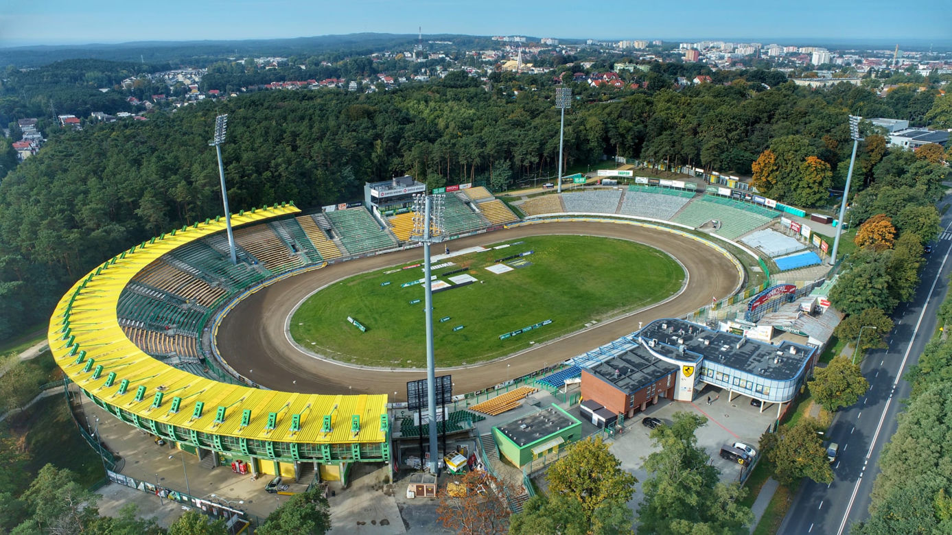 Stadion żużlowy w Zielonej Górze z lotu ptaka