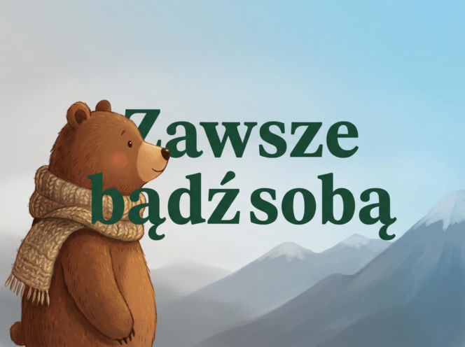 Miś w górach na Dzień Mężczyzn